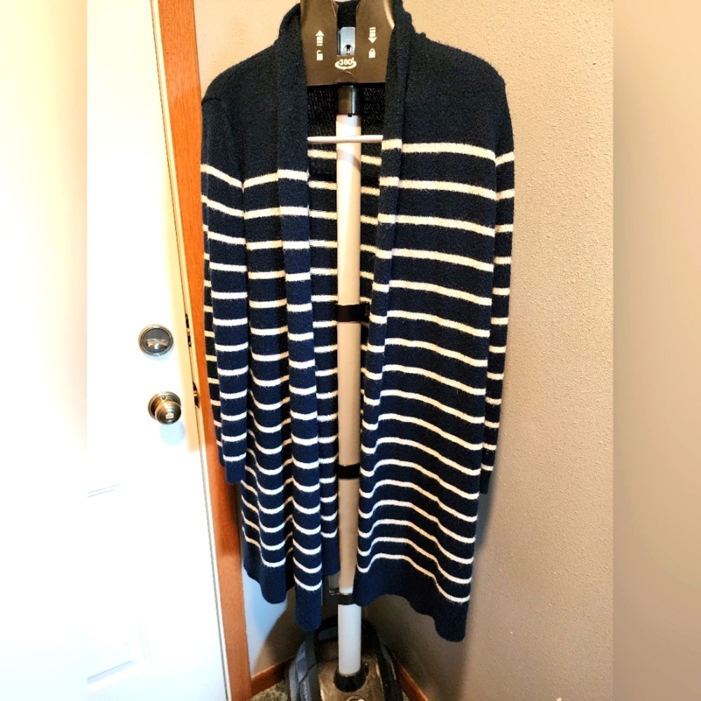 Old Navy Blue and Cream Cardigan